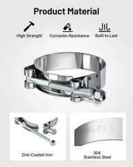 EVIL ENERGY flap-design hose clamp reduces leaks and protects hose edges.