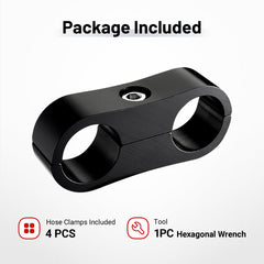 EVIL ENERGY gas-line separator clamp 8AN for secure, neat installations.