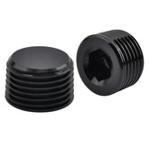 EVIL ENERGY half-NPT aluminum plug with Allen head, side view for easy insertion