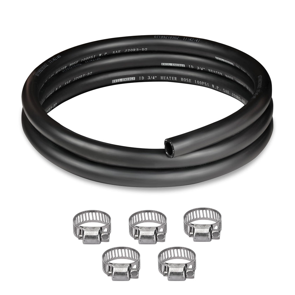 EVIL ENERGY heater hose (3/4 inch) shown straight for reliable coolant routing