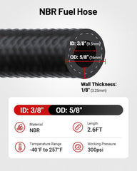 EVIL ENERGY 0.8 m hose with 3/8 in ID and 2/3 in OD for flexible routing.