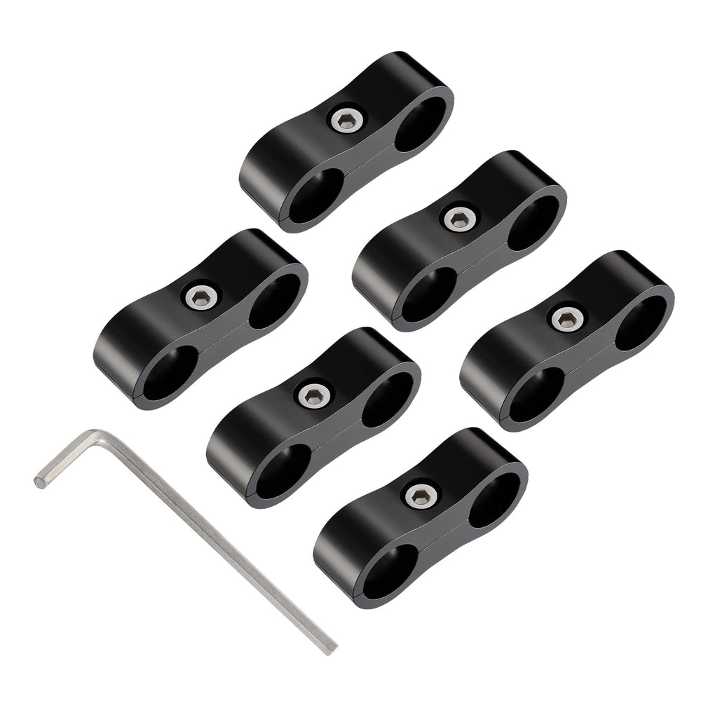 EVIL ENERGY hose separator clamp 6AN keeps fuel lines organized and secure.