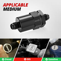 EVIL ENERGY inline filter supports high flow for steady fuel delivery