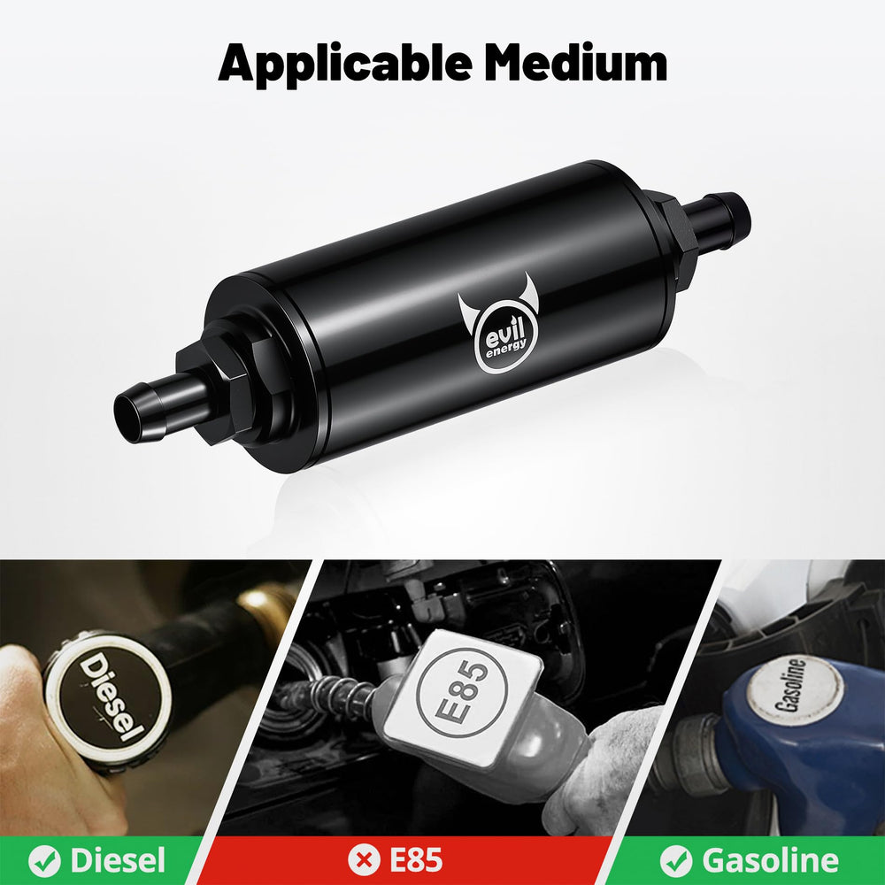 EVIL ENERGY inline fuel filter barb size set supports multiple line sizes