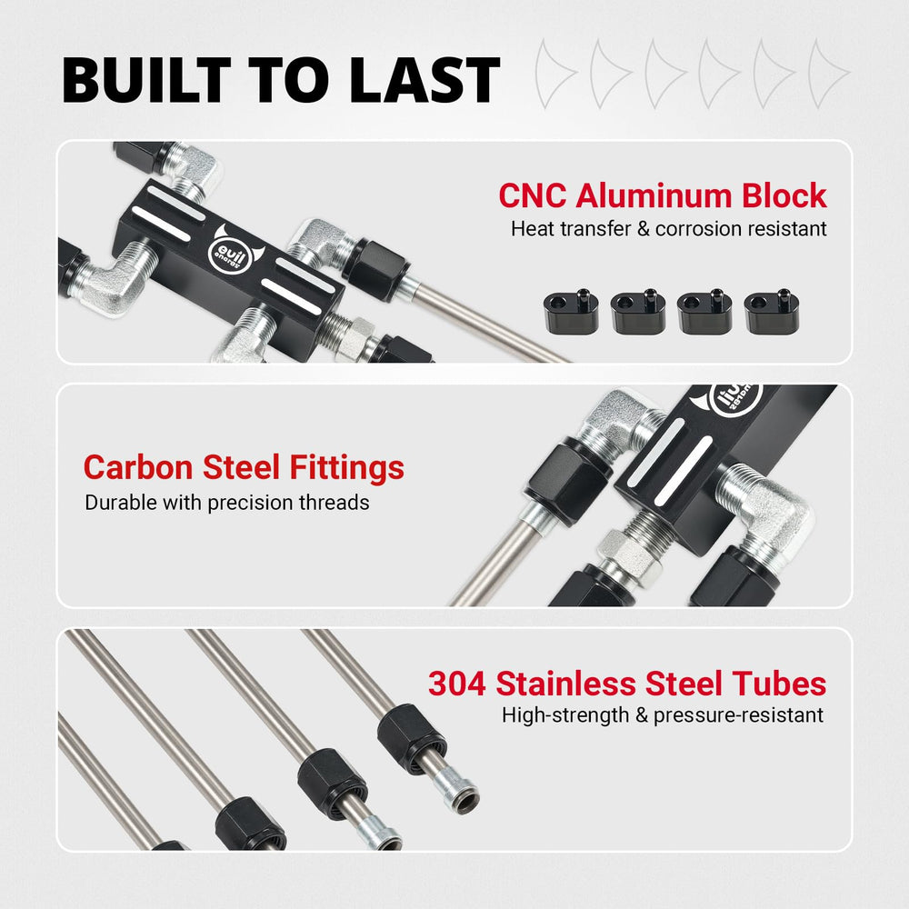 EVIL ENERGY LS steam vent kit stainless steel lines in high-heat environment