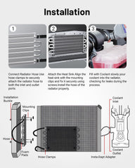 EVIL ENERGY universal cooler fits many vehicles with 5/16 inch lines.