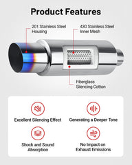 EVIL ENERGY muffler inlet-outlet view shows universal fit potential.