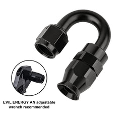 EVIL ENERGY PTFE end fitting supports E85, nitrous, and hydraulic lines