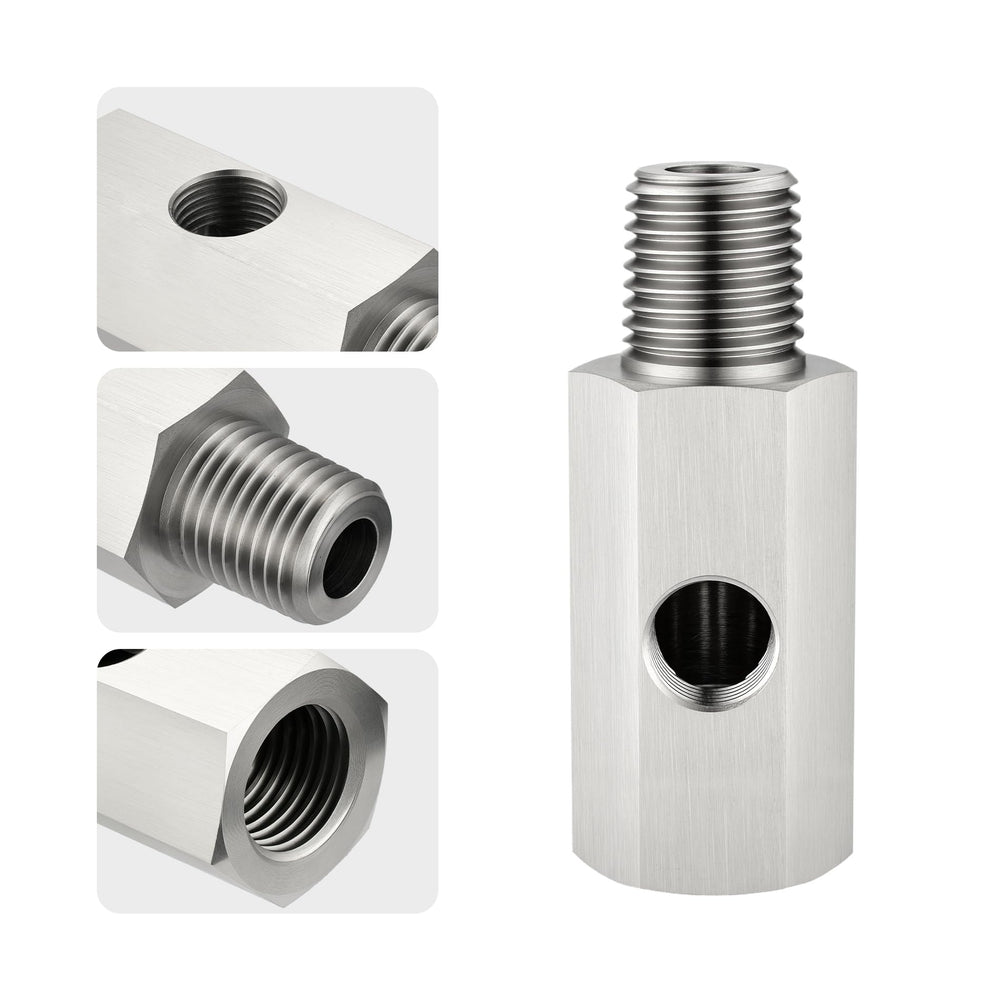 Evil Energy PTFE-sealed threads prevent leaks in tapered NPT fittings.
