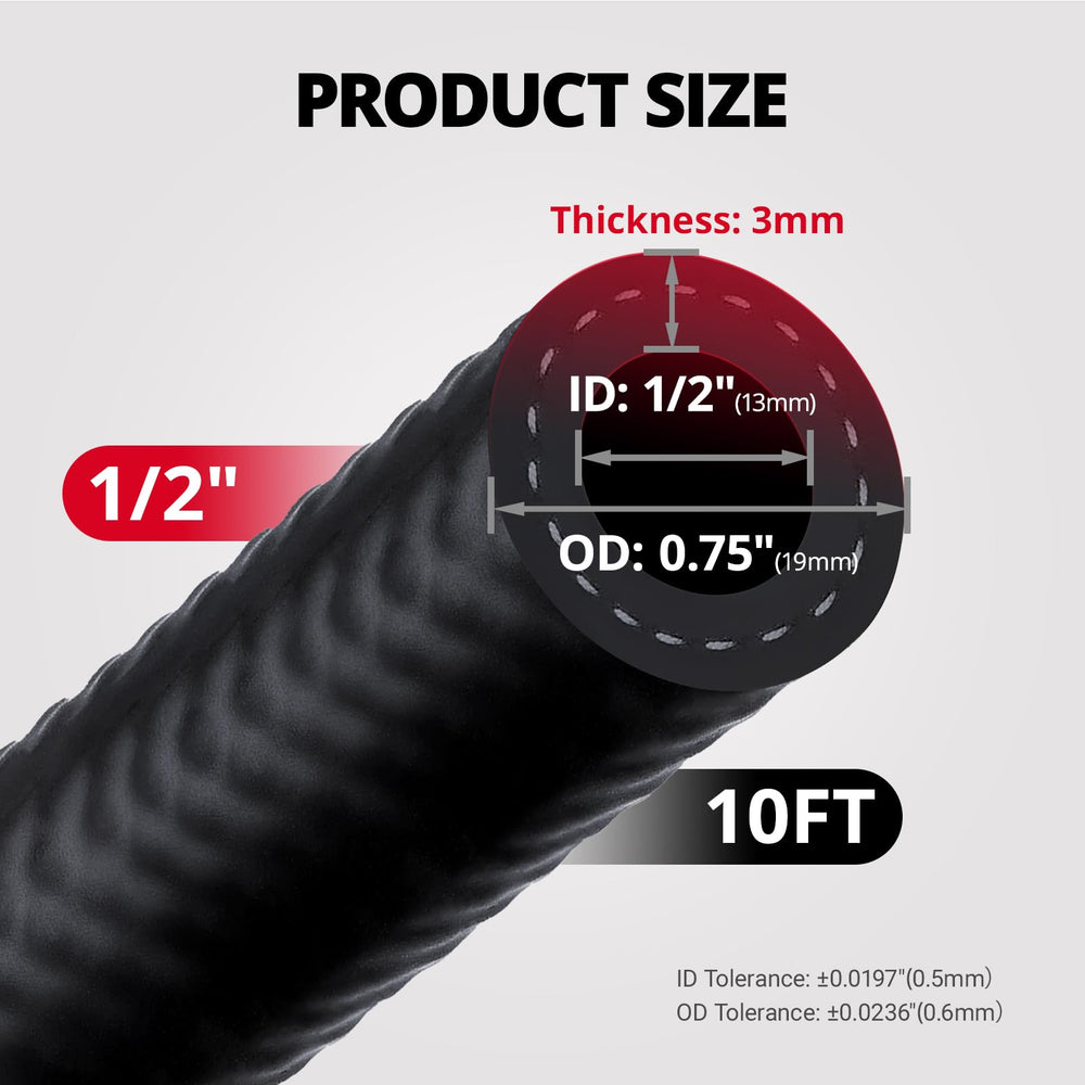EVIL ENERGY push-lock fuel hose assembly close-up showing secure quick-connect fitting.
