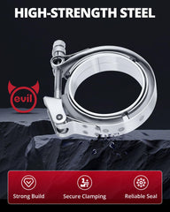 EVIL ENERGY stainless steel clamp with durable flanges for longevity.