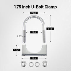 Evil Energy stainless steel U-bolt clamp with saddles for durable mounting