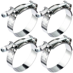 EVIL ENERGY T-bolt hose clamp close-up showing sturdy 304 stainless steel for reliable sealing.
