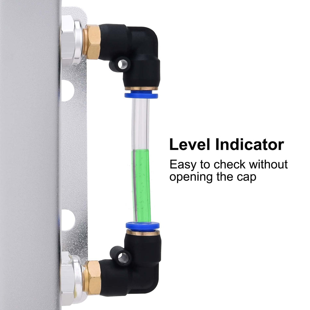EVIL ENERGY tight cap design aids airtight enclosure of the coolant system.