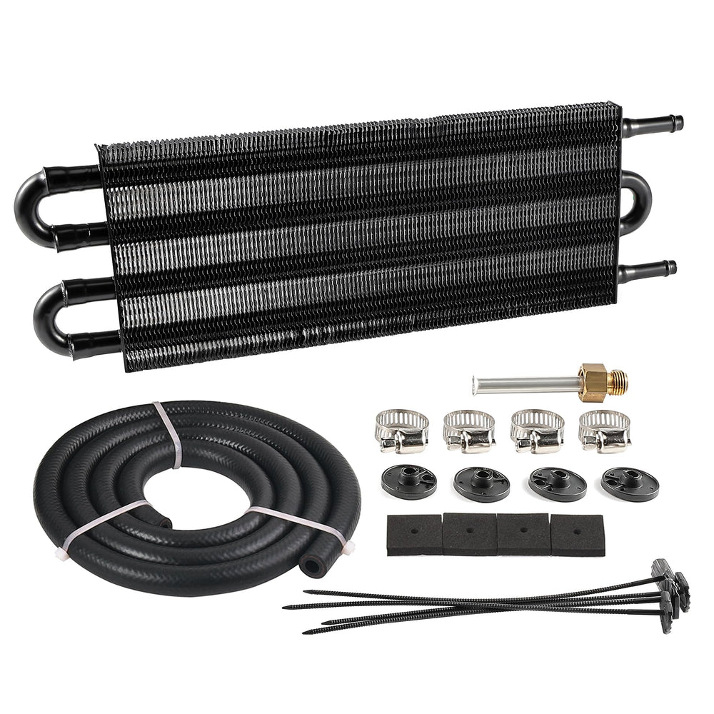 EVIL ENERGY transmission oil cooler four-pass kit shown for universal fit.