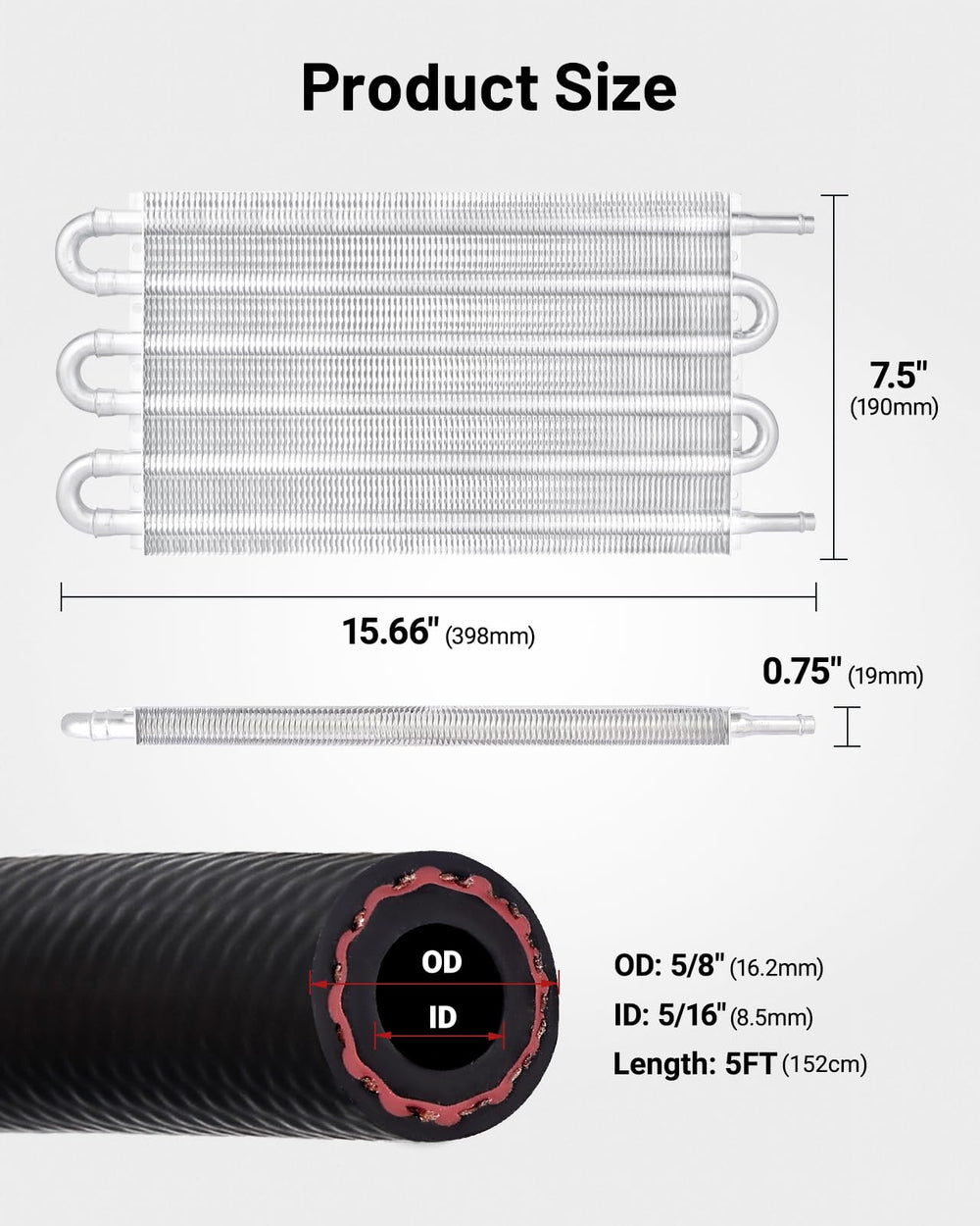 EVIL ENERGY tube and fin design promotes airflow and ATF cooling.