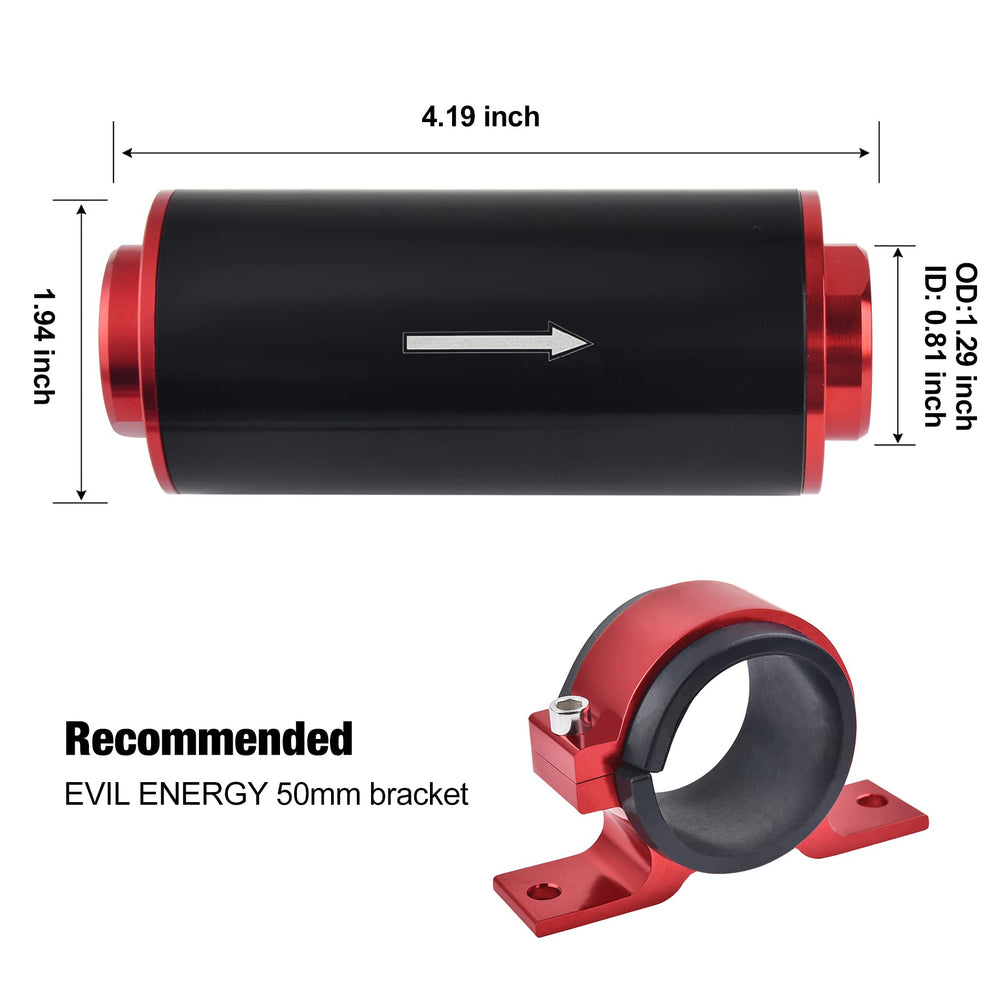 EVIL ENERGY universal adapters simplify fitment with 6AN, 8AN, and 10AN connections.