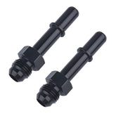 EVIL ENERGY 6AN to 3-8 SAE fitting close-up; durable aluminum for EFI lines.