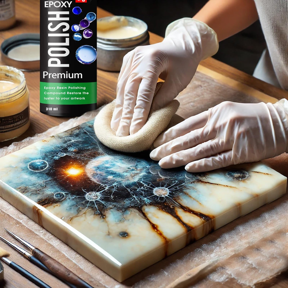 Evlisrtpk application sponges to evenly buff surfaces and blend edges.