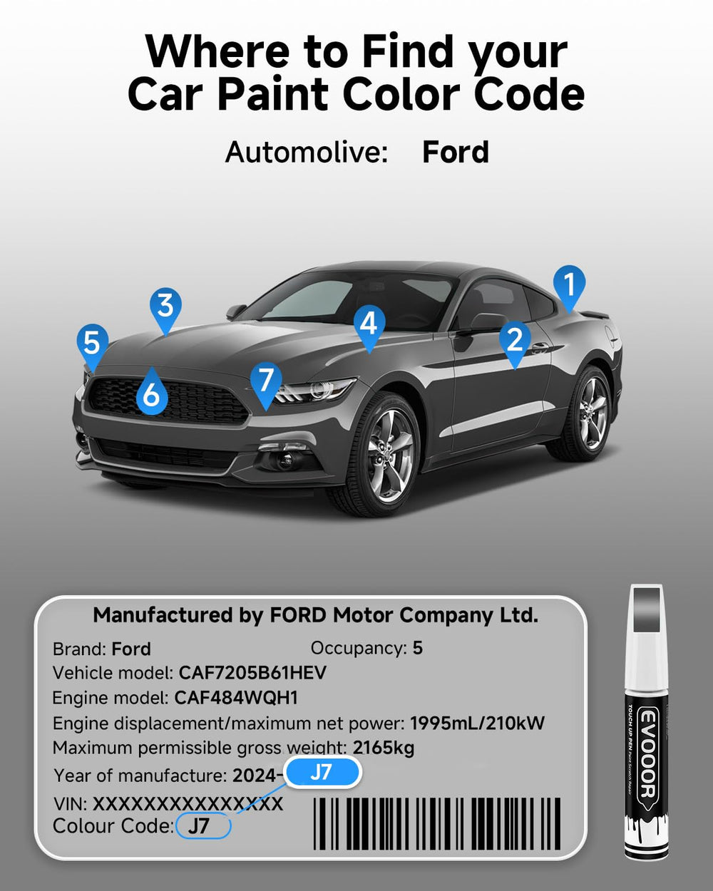 EVOOOR J7 durable metallic finish withstands temperature changes for lasting results.