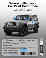 EVOOOR jeep color match swatch on panel highlights seamless repair potential
