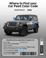 EVOOOR PDN Sting Gray application on chipped Jeep surfaces blends smoothly