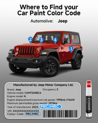 EVOOOR PRC/MRC Firecracker Red scratch-repair blends with existing Jeep paint.