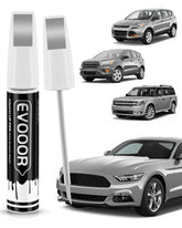 EVOOOR UX Ingot Silver touch up pen applying precise chip repair on a Ford's body