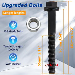 EVRBUL extended length bolts provide secure mounting