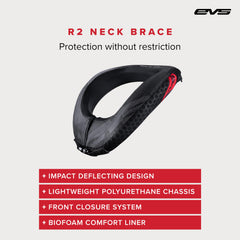 EVS R2 neck support foam-core closeup highlighting energy-absorbing core efficiency.