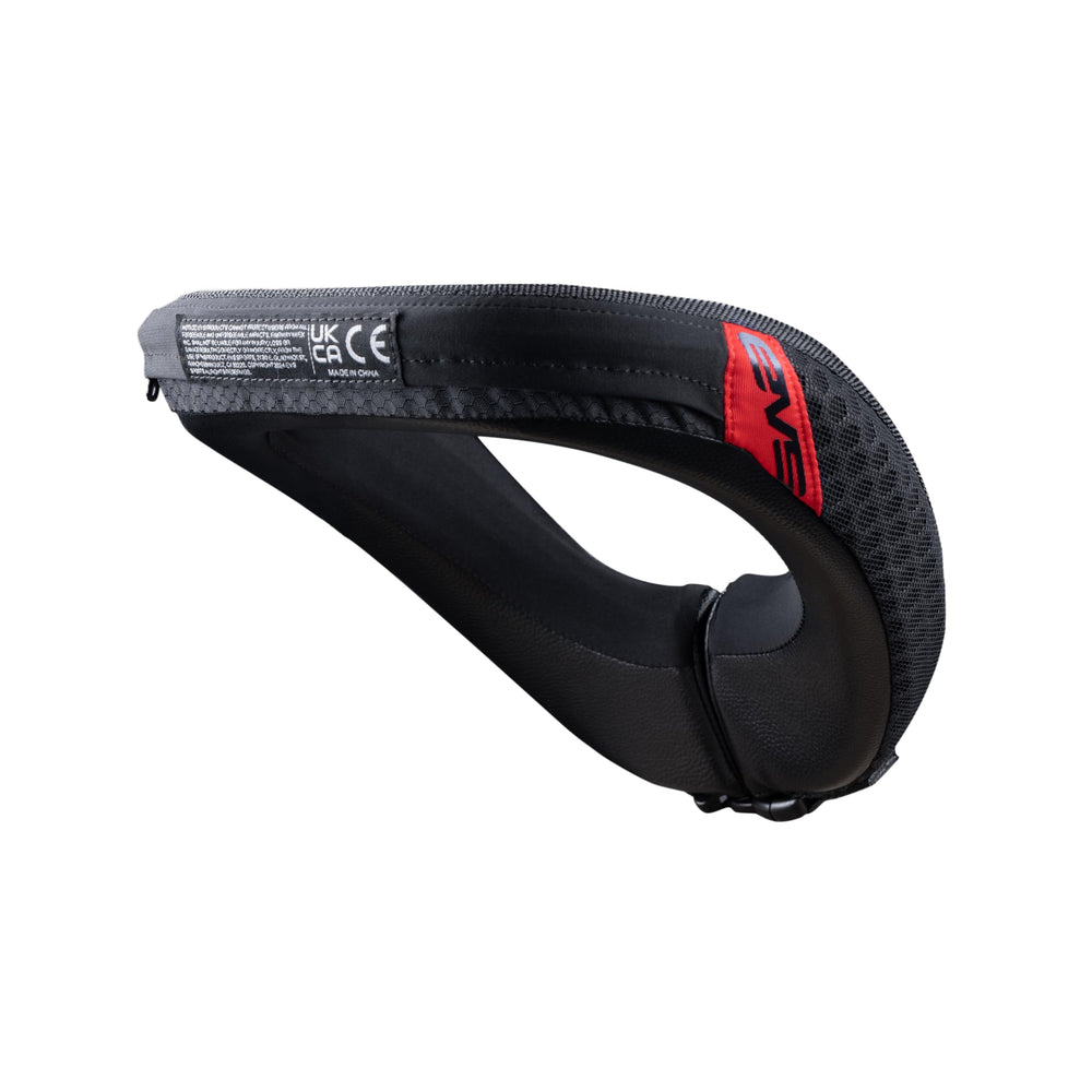 EVS R2 neck support side profile illustrating balanced support and mobility.