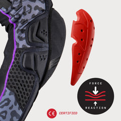 Knee cup area of EVS Slayco96 with bio-foam border for protection.