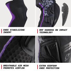Close-up of reactive memory foam on EVS Slayco96 knee guard.