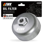 EWK 86mm 16-flute oil filter wrench enables safe BMW cap removal