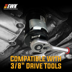 EWK tool used with breaker bar for high torque oil filter removal