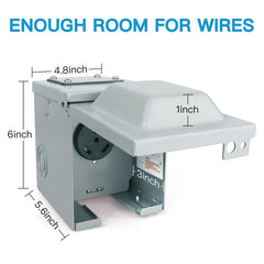 Durable iron construction withstands outdoor weather for RV power