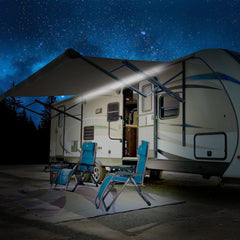 EXCELFU outdoor RV lighting installs quickly with strong adhesive tape.