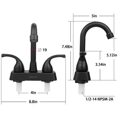 EXCELFU RV faucet supports quick 2-hole installation in RV sinks