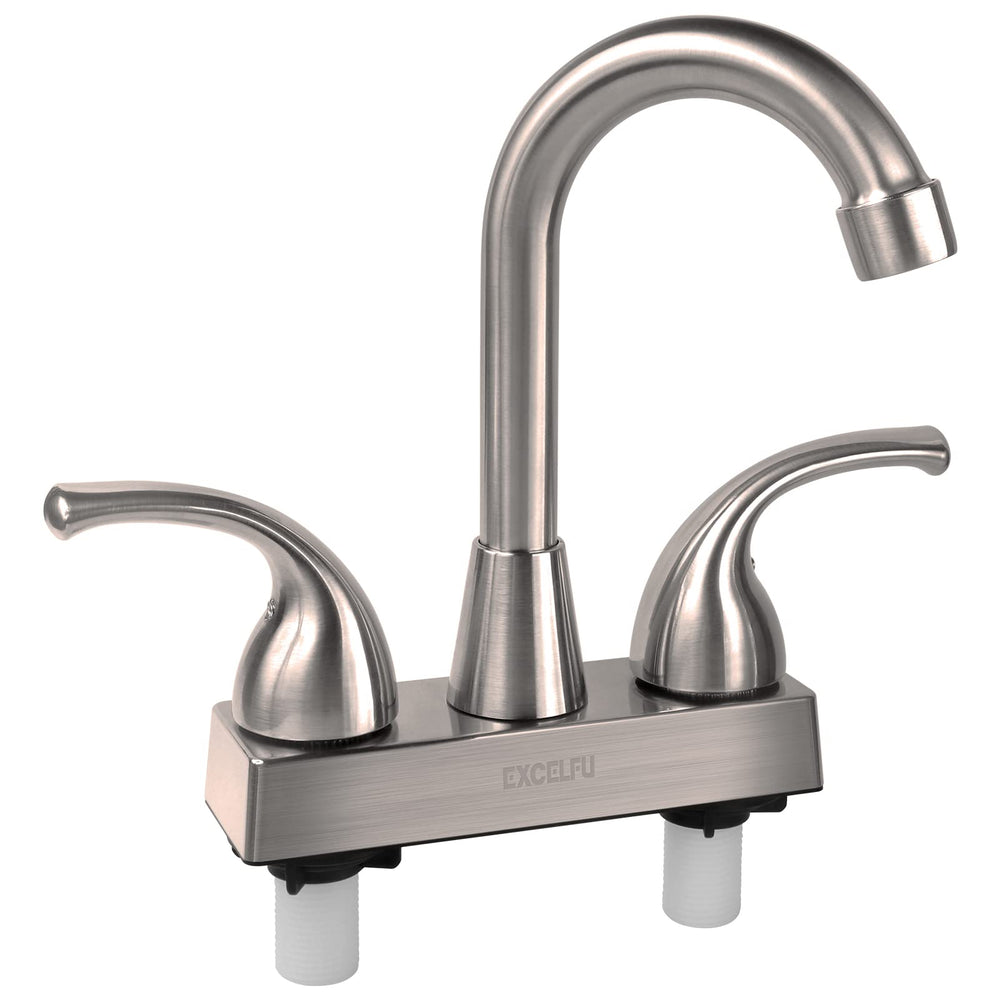 EXCELFU RV bathroom faucet with 6-inch arch spout for extra sink space.