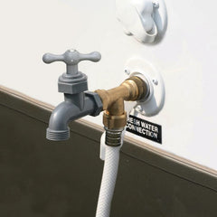 EXCELFU easy-to-install brass inlet connects to city water hoses