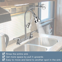 EXCELFU 360-degree arc faucet reaching every corner of the RV sink