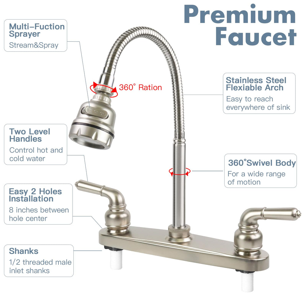 EXCELFU 8-inch inlet spacing fits standard RV sinks