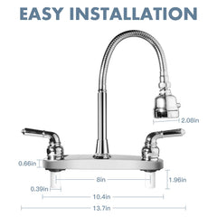 Chrome finish of EXCELFU RV faucet easy to wipe clean during daily use