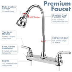 Easy installation of EXCELFU RV faucet with 1/2 inch inlet shanks