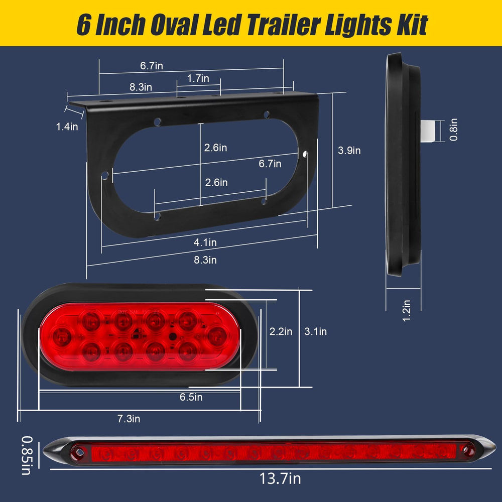 EXERAUO 13.7-inch light bar for enhanced rear visibility on trailers