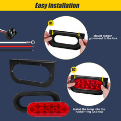 EXERAUO oval tail light mounted on bracket for quick setup