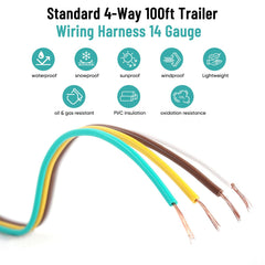 EXERAUO SAE J1128 compliant wiring supports standard trailer plugs.