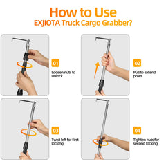EXJIOTA double-locking truck grabber keeps loads secure during use.
