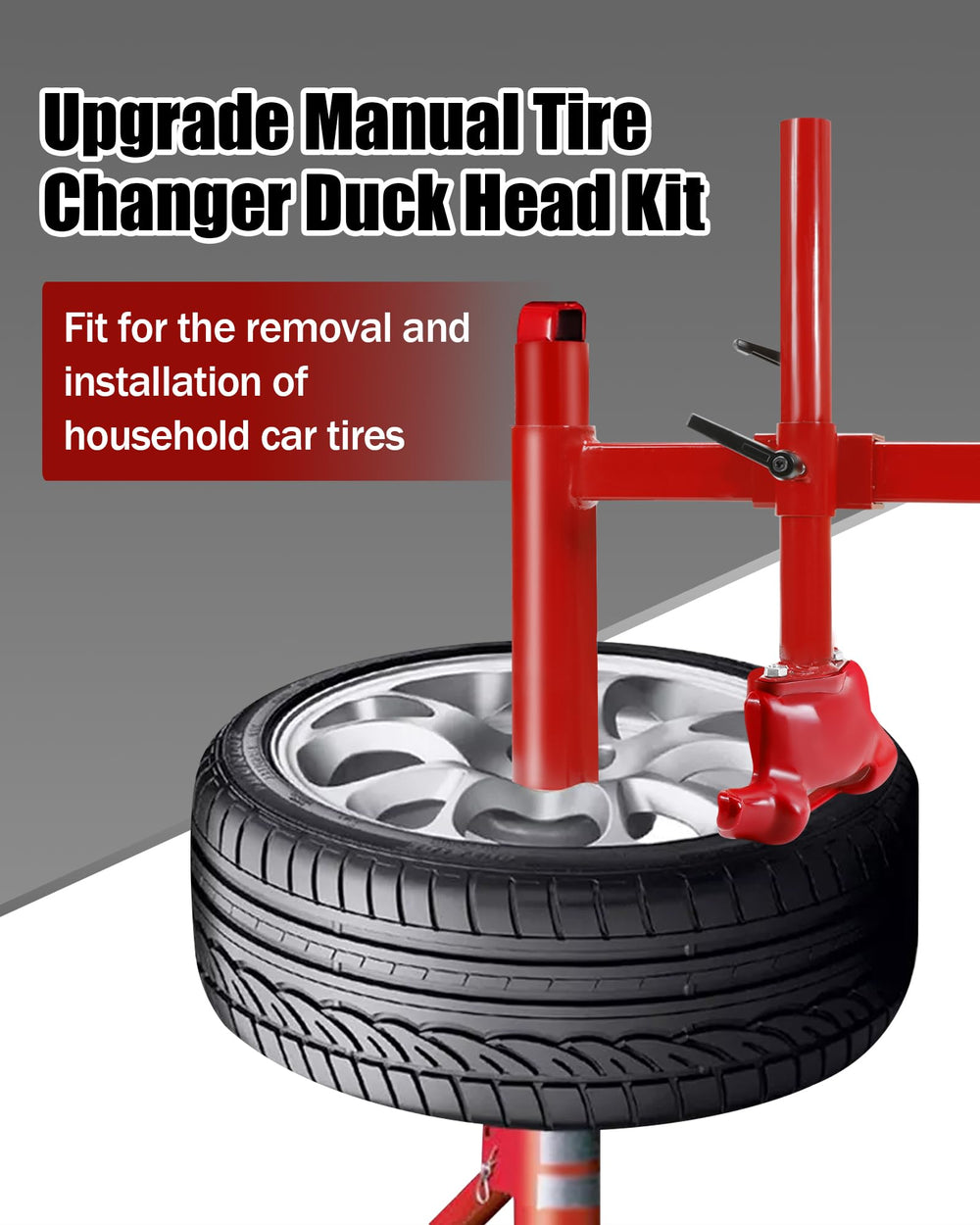 EXODIOS duck head adapter in use highlights smooth engagement with tire beads.