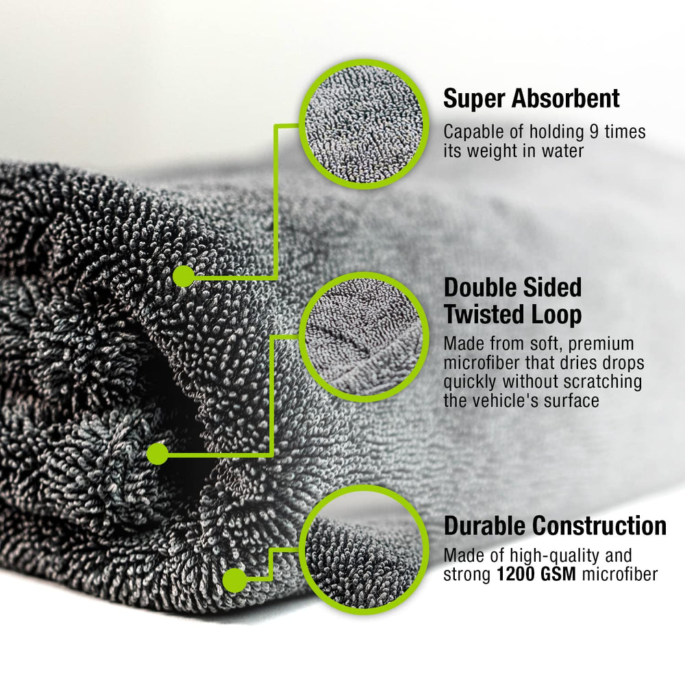 ExoForma Mega car drying towel for windows yields crystal-clear glass with one pass.